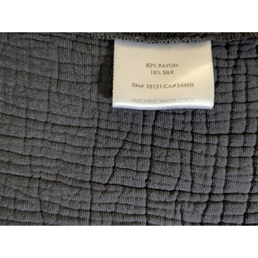 Eileen Fisher Silk Blend Crinkle Collarless Jacket Classic Minimal Sz Large Gray - Picture 8 of 8